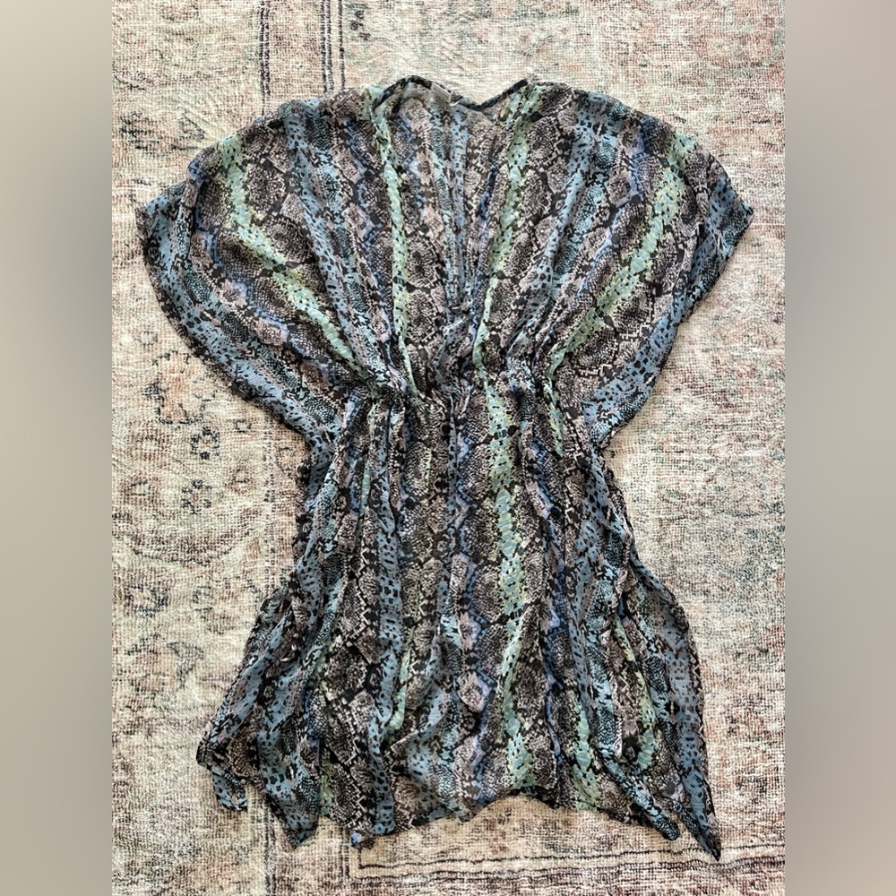 Sheer Snakeskin Swim Coverup One Size